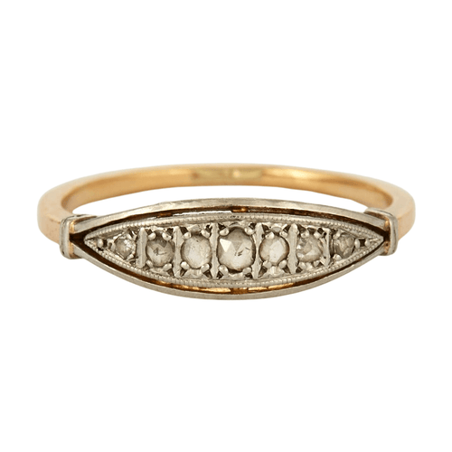 Bague 53.5 Bague or jaune et gris, diamants 58 Facettes DV2647-2