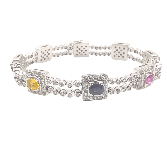 Bracelet Bracelet or diamants et saphirs 58 Facettes