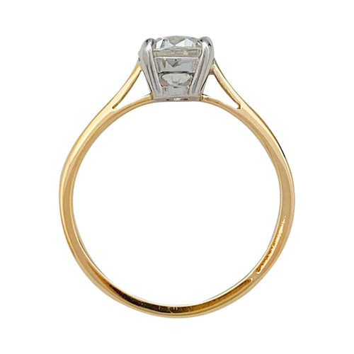 Bague 52 Solitaire - Bague en deux ors avec diamant taille brillant 1,03 ct 58 Facettes 31526
