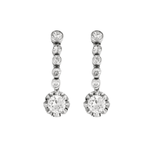 Boucles d'oreilles Boucles d'oreilles dormeuses en or blanc 18k et diamants 58 Facettes BO/240023/