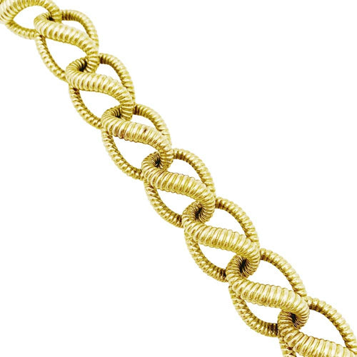 Bracelet Mellerio - Bracelet vintage à maillons torsadés en or jaune 18 carats 58 Facettes 35262