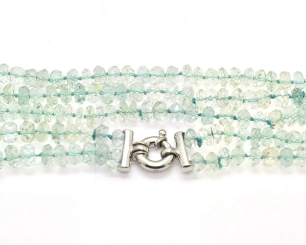 Collier Collier - Multirangs avec aigue-marine en or blanc 18 ct 58 Facettes 13231