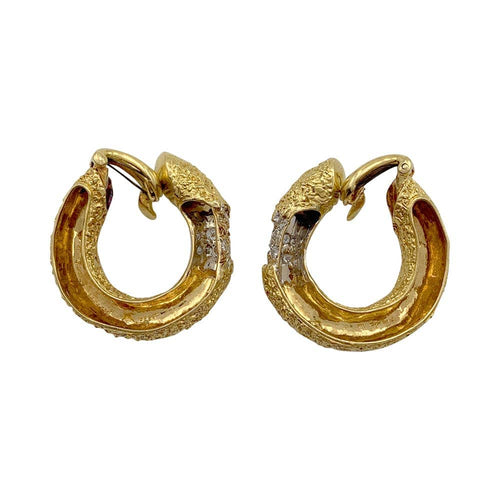 Boucles d'oreilles M. Gérard - Boucles d’oreilles créoles en or jaune et diamants 58 Facettes 32228