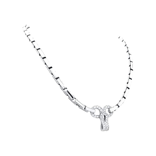 Collier Cartier Agrafe - Collier en or blanc et diamants 58 Facettes 35235