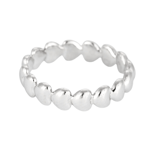 Bague 54 POIRAY - Coeurs Perlés - Bague en en or blanc à motifs de coeurs 58 Facettes DV9986-3-54-3