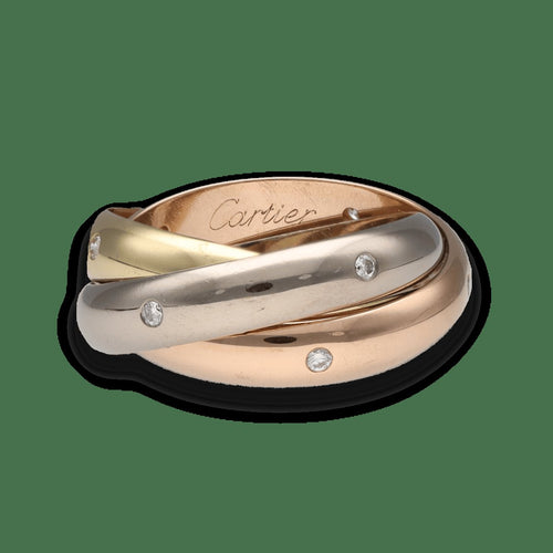 Bague 50 Alliance Cartier Trinity – Moyen Modèle – 15 Diamants – Full Set 2009 58 Facettes FB10956