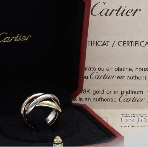 Bague 50 Alliance Cartier Trinity – Moyen Modèle – 15 Diamants – Full Set 2009 58 Facettes FB10956