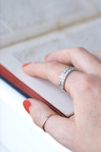 Bague 60 Bague alliance double anneau Art Déco en or jaune 18k et diamants 58 Facettes