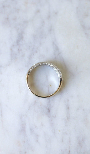 Bague 60 Bague alliance double anneau Art Déco en or jaune 18k et diamants 58 Facettes