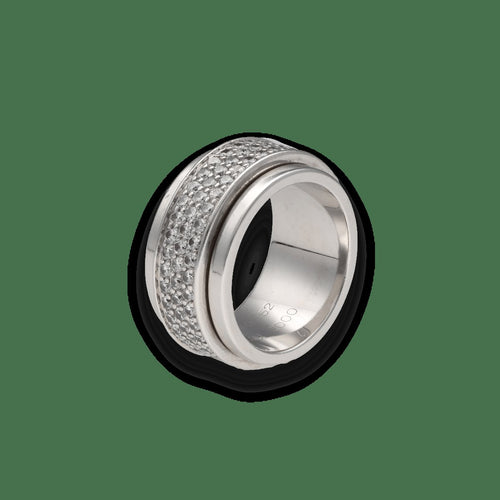 Bague 52 Piaget Possession - Alliance en or gris 18 carats et diamants, taille 52 58 Facettes FB10794