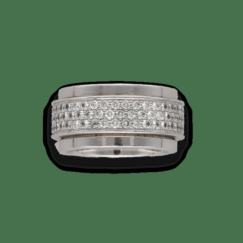Bague 52 Piaget Possession - Alliance en or gris 18 carats et diamants, taille 52 58 Facettes FB10794