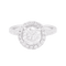 Bague 52 Bague entourage en or blanc avec diamant 1,26 ct et diamants 58 Facettes 33900