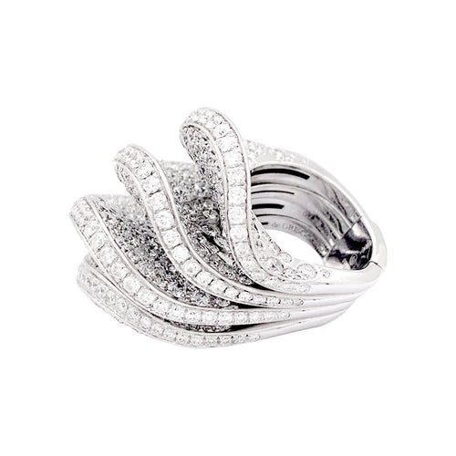 Bague 53 De Grisogono Onde - Bague en or blanc pavée de diamants 58 Facettes 33895