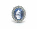 Bague 53 Bague en or blanc 18 ct avec saphir de Ceylan 4 ct et diamants 58 Facettes 6496