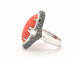 Bague Bague en or blanc 18 ct avec corail et diamants 58 Facettes 8930