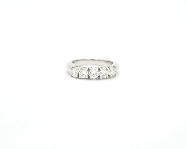 Bague Bague rivière - Diamants 1,25 ct en or blanc 18 carats 58 Facettes 9945