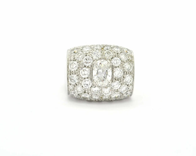 Bague 50 Bague bandeau en or blanc 18 ct avec diamants 3,31 ct 58 Facettes 9497