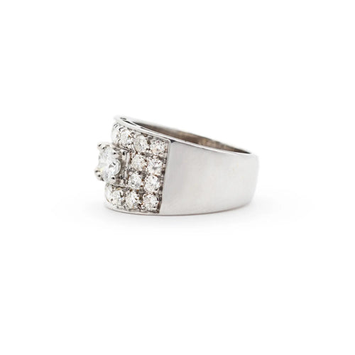 Bague Bague jonc en or blanc 18 ct avec diamants 1,64 ct 58 Facettes 14564