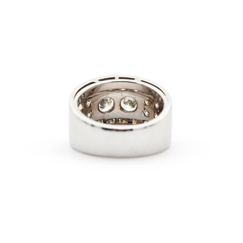 Bague Bague jonc en or blanc 18 ct avec diamants 1,64 ct 58 Facettes 14564