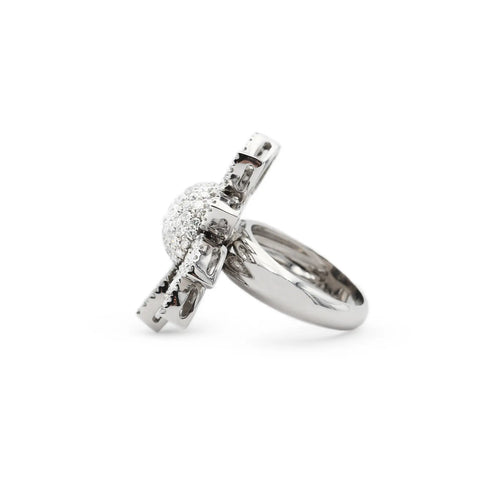 Bague Bague fleur en or blanc avec diamants 2,1 ct 58 Facettes 17335