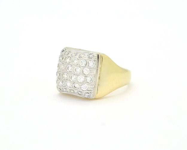 Bague Bague en or jaune 18 ct pavée de diamants 0,96 ct 58 Facettes 12984