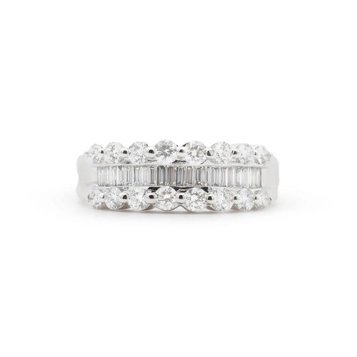 Bague Bague rivière - Alliance en or blanc 18 ct et diamants 1,30 ct 58 Facettes 17542
