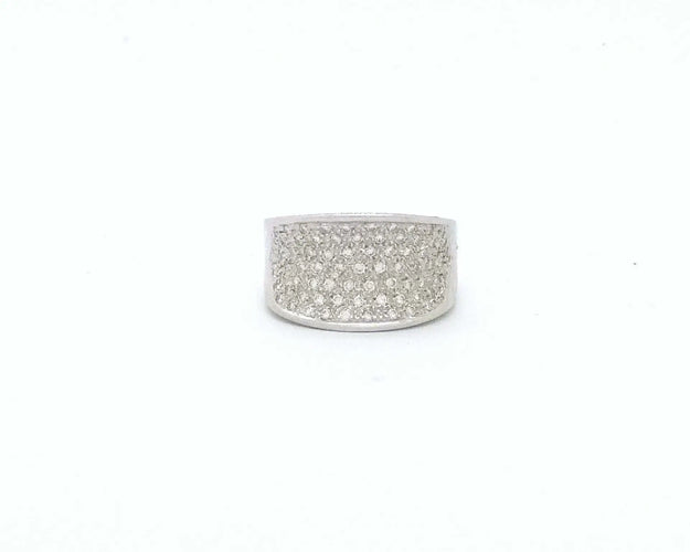Bague Bague bandeau en or blanc 18 ct avec diamants 0,90 ct 58 Facettes 5694