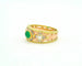 Bague Bague en or jaune et rose avec émeraude cabochon 1 ct et diamants 58 Facettes 8115
