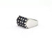 Bague Bague en or blanc 18 kt avec saphir 3 ct et diamants pavés 58 Facettes 4105