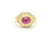 Bague Bague en or jaune 18 kt avec rubis cabochon 2,5 ct et diamants 58 Facettes 9865