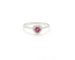 Bague Bague en or blanc 18 ct avec rubis cœur 0,25 ct et diamants 58 Facettes 12025