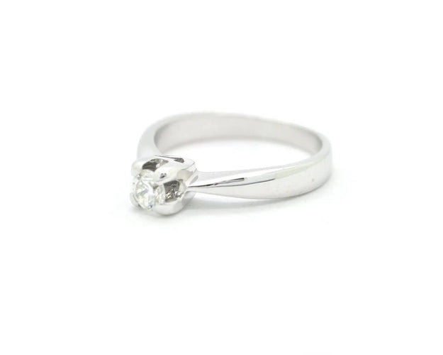 Bague Bague solitaire 0,25 ct en or blanc 18 kt et diamant 58 Facettes 8414