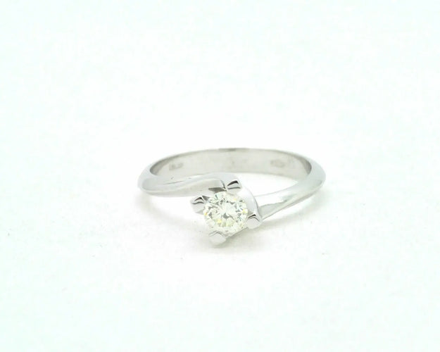 Bague Bague solitaire - Diamant 0,37 ct en or blanc 18 kt 58 Facettes 8171
