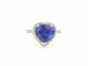 Bague 52 Bague en or blanc 18 ct avec tanzanite cœur 4,80 ct et diamants 58 Facettes 11757
