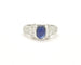 Bague Bague en or blanc 18 kt avec saphir cabochon 2 ct et diamants 58 Facettes 13015