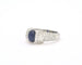 Bague Bague en or blanc 18 kt avec saphir cabochon 2 ct et diamants 58 Facettes 13015