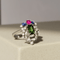 Bague 53 Bague Art nouveau en or blanc 585 avec diamants et saphirs 58 Facettes 2516