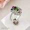 Bague 53 Bague Art nouveau en or blanc 585 avec diamants et saphirs 58 Facettes 2516
