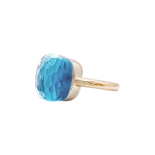 Bague 49 Pomellato Nudo Maxi - Bague en or rose et blanc et topaze bleue 58 Facettes 35352