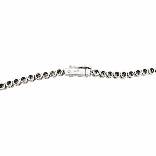 Collier Collier cravate rivière en or blanc 750 serti de diamants 58 Facettes 25379