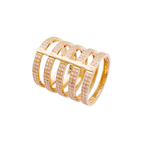 Bague 53 Repossi Berbère - Bague en or rose 750 pavée de diamants 58 Facettes 34863