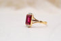 Bague 52 Bague Art déco pierre rouge en or jaune et or blanc 58 Facettes 3886