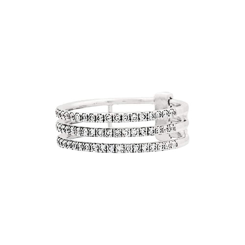 Bague 50 Messika Gatsby - Bague 3 rangs en or blanc et diamants 58 Facettes 35330