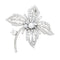 Broche Broche Fleur en platine et or blanc 18K, diamants 58 Facettes 33787