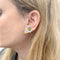 Boucles d'oreilles Fleur - Boucles d'oreilles en or jaune, platine et diamants 58 Facettes 35253