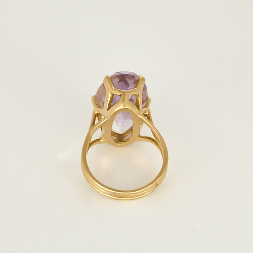 Bague 54 Bague cocktail en or jaune et améthyste 58 Facettes DV31672-11