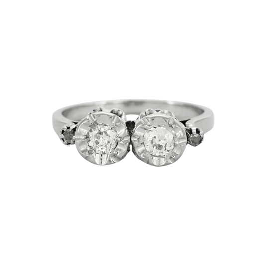 Ring 49.5 Old Toi & Moi ring in white gold and diamonds 58 Facettes
