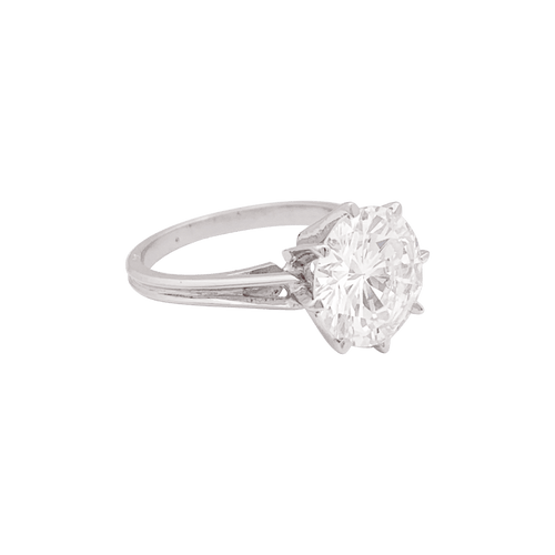 Bague 53 Solitaire - Bague en or blanc 750 sertie d’un diamant 4,02 ct 58 Facettes 34293