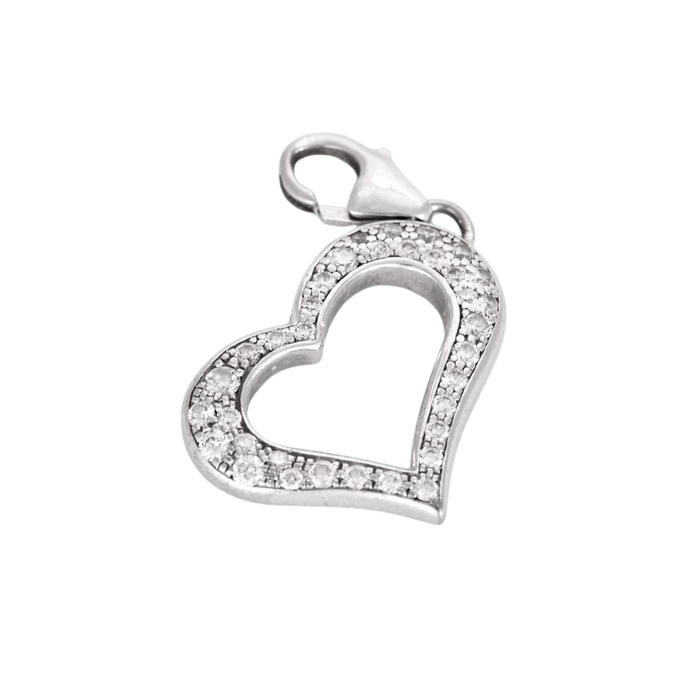 Pendentif PIAGET - Funny Heart - Pendentif chamrs Coeur Or blanc et Diamants 58 Facettes DV0670-6