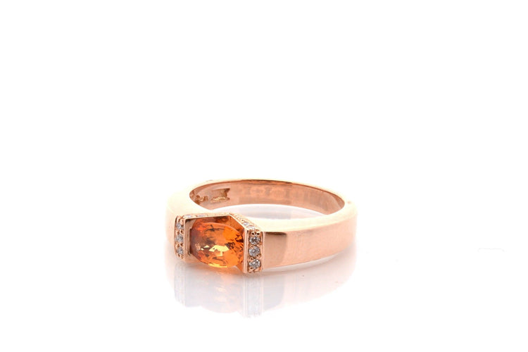Bague 55 Bague vintage saphir orange et diamants en or 18k 58 Facettes 27347